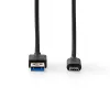 USB kabelis Nedis CCGW61600BK20 2m USB 3.2 Gen 1 USB A USB C juodas