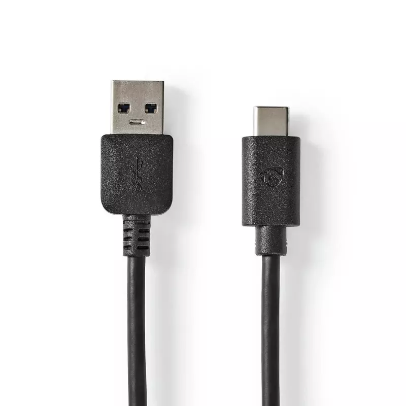 USB kabelis Nedis CCGW61600BK20 2m USB 3.2 Gen 1 USB A USB C juodas
