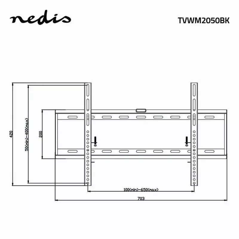 TV laikiklis Nedis TVWM2050BK juodas 42-70 colių 60 kg
