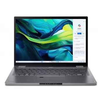 Hibridinis 2-in-1 nešiojamas kompiuteris Acer Aspire Spin 14 ASP14-52MTN Intel Core Ultra 5 115U, 14 colių WUXGA liečiamas, 16 GB LPDDR5x, 512 GB SSD, Windows 11 Home, pilka