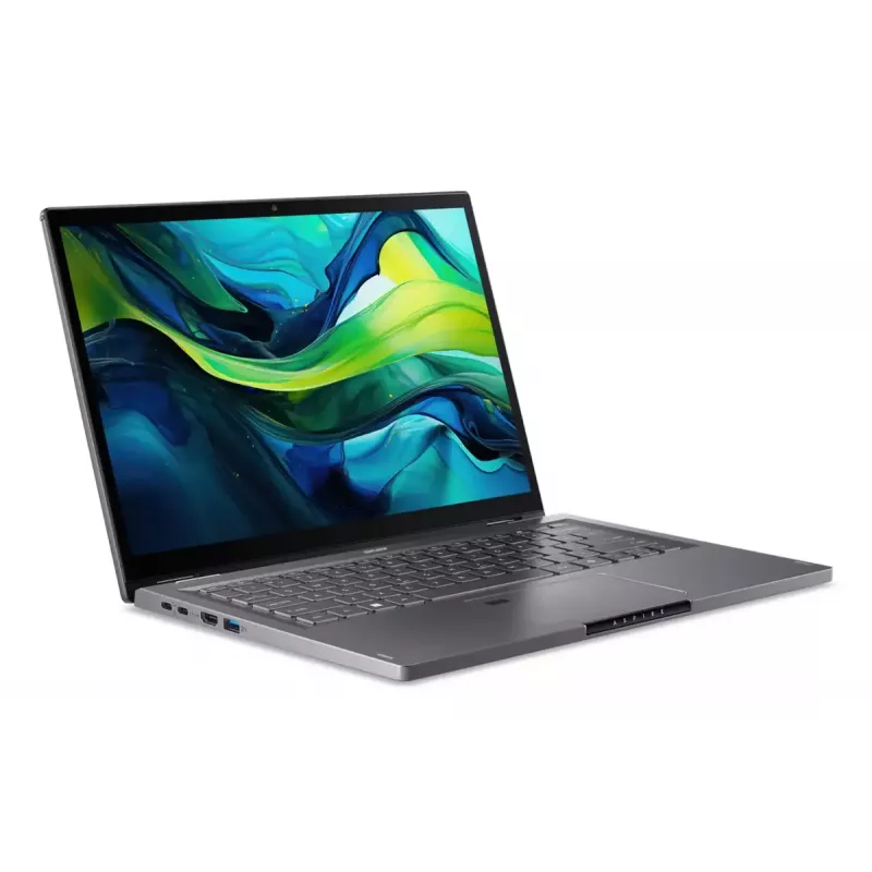 Hibridinis 2-in-1 nešiojamas kompiuteris Acer Aspire Spin 14 ASP14-52MTN-75Q5 — Intel Core Ultra 7 155U, 14 colių WUXGA liečiamasis ekranas, 16 GB LPDDR5x, 1 TB SSD, Wi‑Fi 6, Windows 11 Home, pilka