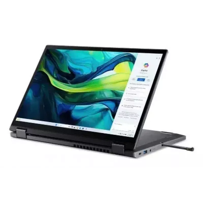 Nešiojamas konvertuojamas kompiuteris Acer Aspire Spin 14 ASP14-52MTN — Intel Core Ultra 7 155U, 14 colių WUXGA jutiklinis, 32 GB LPDDR5x, 1 TB SSD, Wi‑Fi 6E, Windows 11 Home