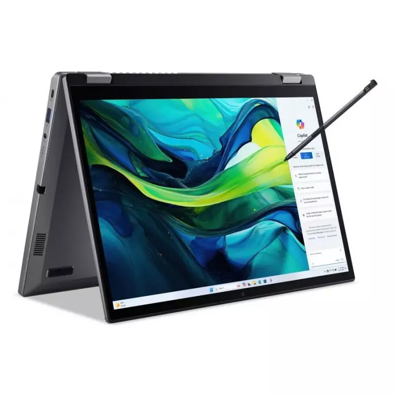 Nešiojamas konvertuojamas kompiuteris Acer Aspire Spin 14 ASP14-52MTN — Intel Core Ultra 7 155U, 14 colių WUXGA jutiklinis, 32 GB LPDDR5x, 1 TB SSD, Wi‑Fi 6E, Windows 11 Home