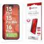 Displex ekrano apsauginis stiklas (10H), skirtas Apple iPhone 15 Plus/15 Pro Max/16 Plus, su EASY-ON® Eco montavimo rėmeliu, atsparus įbrėžimams
