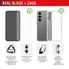 Displex ekrano apsauginis stiklas + dėklas, skirtas Samsung Galaxy S24/S25, Eco montavimo rėmelis, atsparus įbrėžimams