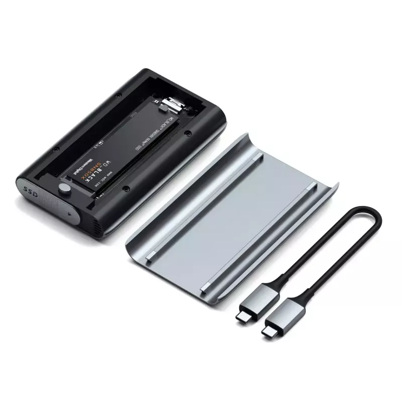 SSD korpusas Satechi USB4 NVMe SSD Pro 4 TB 40 Gbit/s pilkas permatomas
