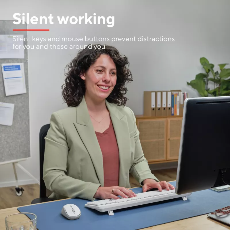 Trust Ody II klaviatūra su pele Namai/Biuras RF belaidė Vokiška Balta