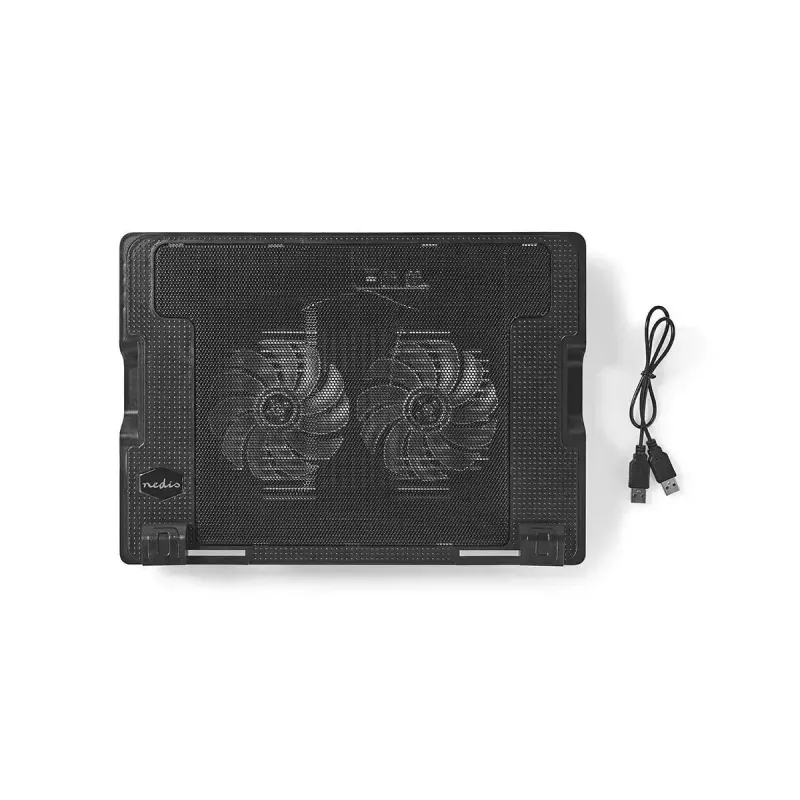 Nešiojamojo kompiuterio aušinimo padėklas Nedis NBCR200BK 2 ventiliatoriai 14 cm juoda