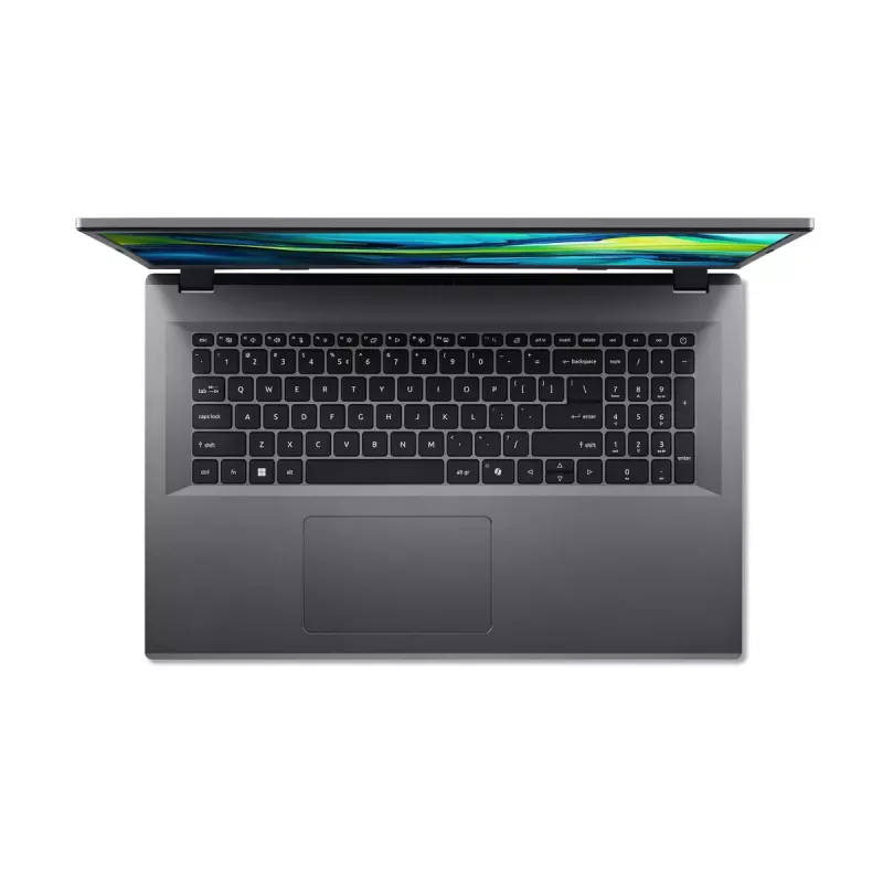 Nešiojamas kompiuteris Acer Aspire Go 17 AG17-31P-36CG — 17,3 colio Full HD, Intel Core 3 N355, 8 GB LPDDR5, 512 GB SSD, eShell, pilka
