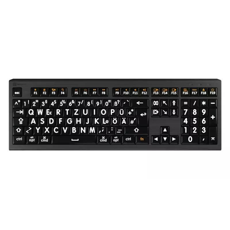 Logickeyboard LKB-LPWB-A2M-DE klaviatūra universali USB QWERTZ vokiška juoda