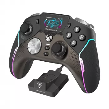 Turtle Beach Stealth Ultra belaidis aukštos kokybės žaidimų valdiklis su greito įkrovimo dokais, reguliuojamais gaidukais ir komandų ekranu. Oficialiai licencijuotas Xbox Series X|S, Xbox One ir PC