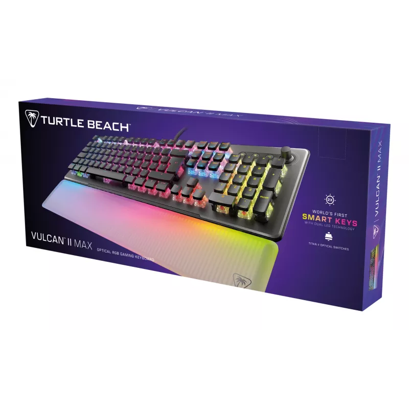 Turtle Beach Vulcan II Max klaviatūra, skirta žaidimams, USB, QWERTZ, vokiečių, juoda