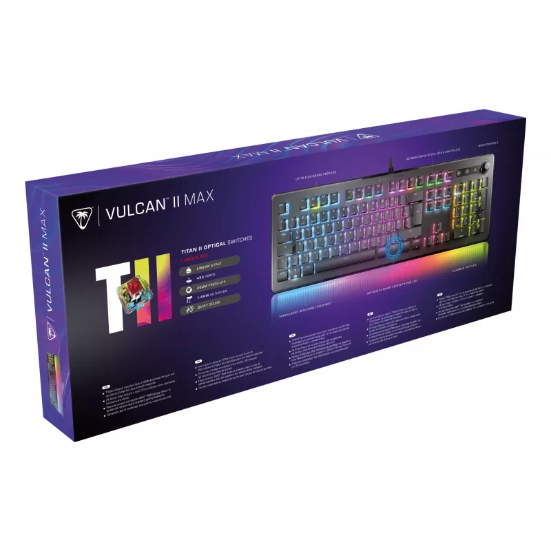 Turtle Beach Vulcan II Max klaviatūra, skirta žaidimams, USB, QWERTZ, vokiečių, juoda