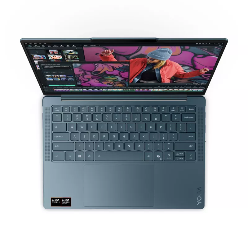 Lenovo Yoga Slim 7 14AKP10 Copilot+ PC AMD Ryzen™ AI 7 350 nešiojamas kompiuteris 35,6 cm (14 colių) 2,8K 16 GB LPDDR5-SDRAM 512 GB SSD Wi-Fi 7 (802.11be) Windows 11 Home žalsvai mėlynas