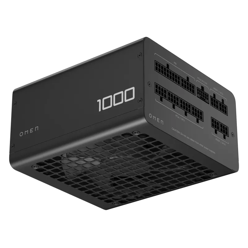 HP OMEN 1000 W maitinimo blokas – ATX 3.1, visiškai modulinis, 80 Plus Gold, juodas