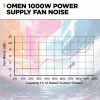 HP OMEN 1000 W maitinimo blokas – ATX 3.1, visiškai modulinis, 80 Plus Gold, juodas