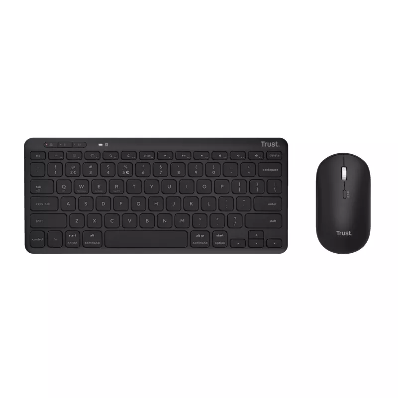 Trust Lyra klaviatūra su pele įskaičiuota Biuro RF belaidė + Bluetooth QWERTZ vokiška juoda