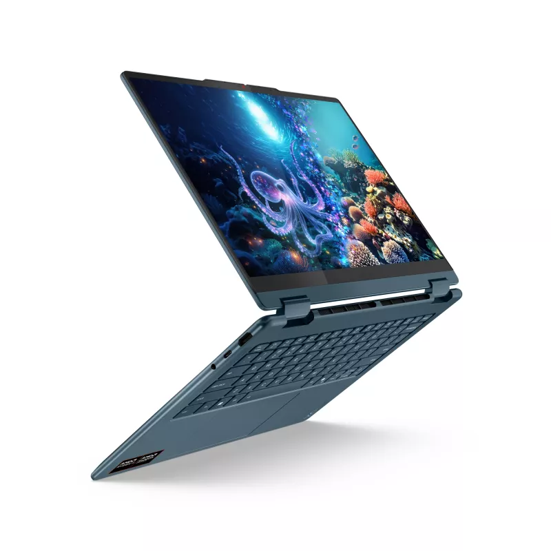 Lenovo Yoga 7 2-in-1 14AKP10 Copilot+ PC AMD Ryzen™ AI 5 340 Hibridas (2-in-1) 35,6 cm (14 colių) Liečiamas ekranas WUXGA 16 GB LPDDR5x-SDRAM 512 GB SSD Wi-Fi 7 (802.11be) Windows 11 Home Žalsvai mėlyna