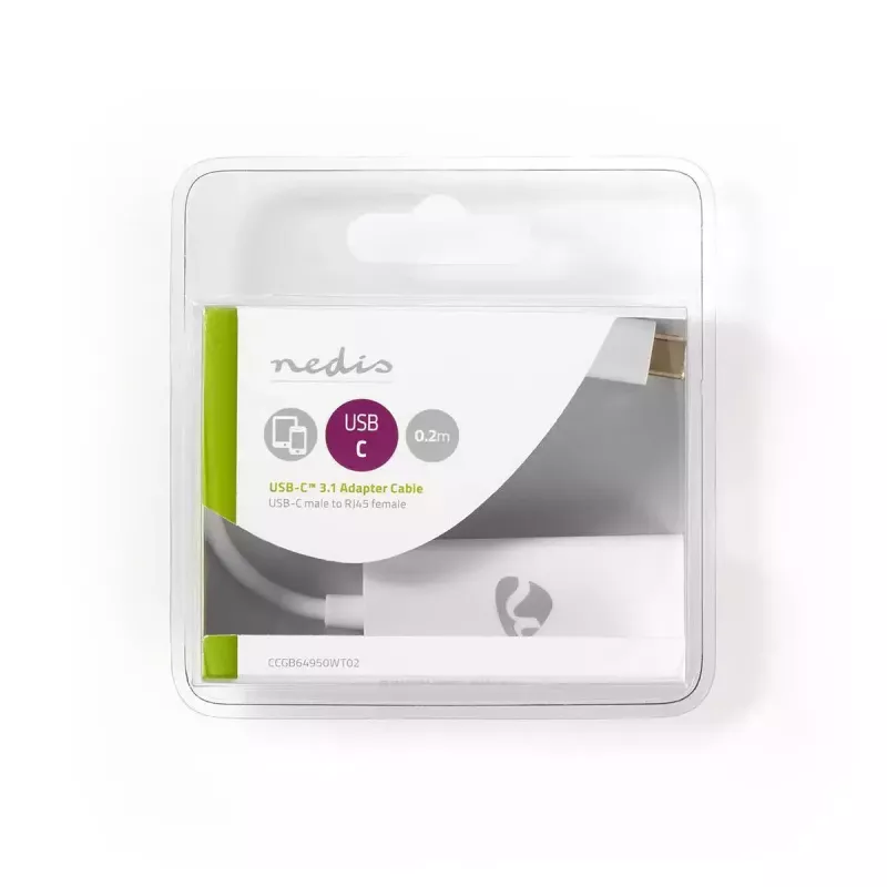 Tinklo kabelis Nedis CCGB64950WT02 RJ-45 Cat8.1 0,2 m Baltas