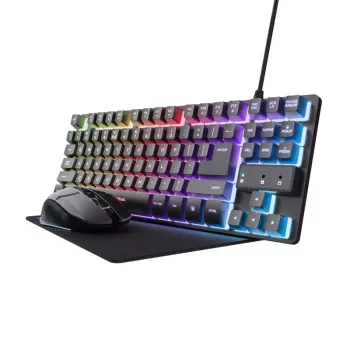 „Trust GXT 794“ klaviatūra su pele, žaidimų, USB, QWERTZ, vokiška, juoda