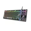 „Trust GXT 794“ klaviatūra su pele, žaidimų, USB, QWERTZ, vokiška, juoda