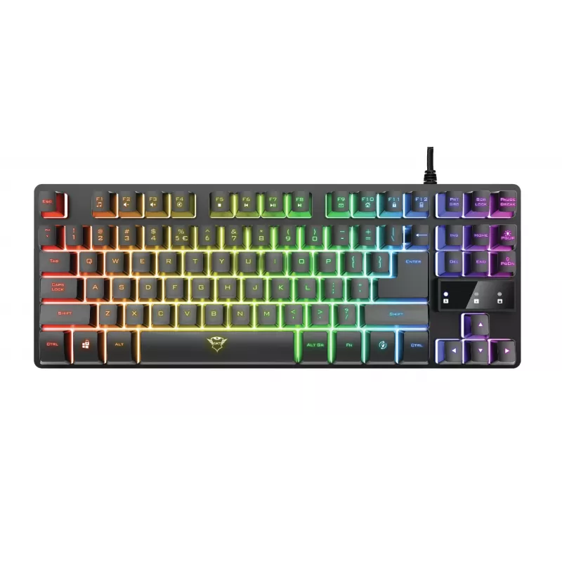 „Trust GXT 794“ klaviatūra su pele, žaidimų, USB, QWERTZ, vokiška, juoda