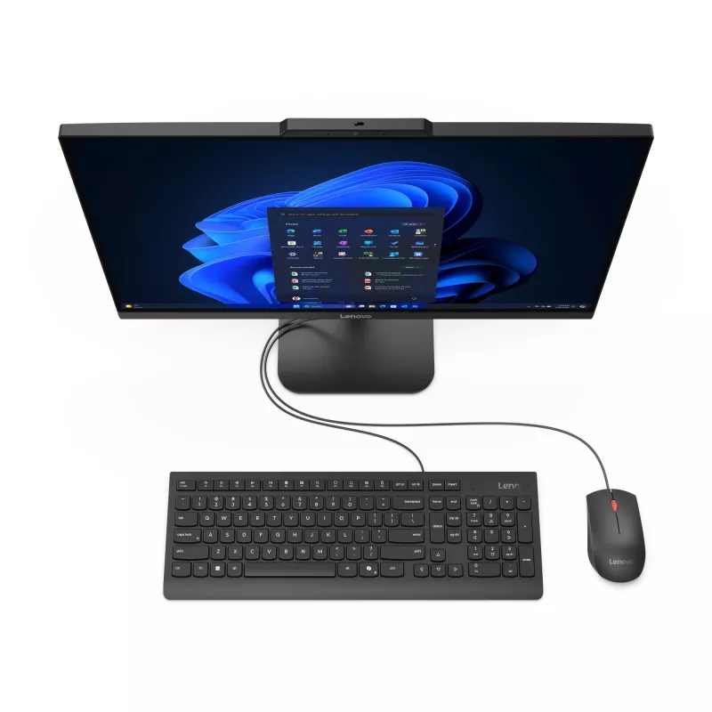 Lenovo V100 Intel® N N100 60.5 cm (23.8 colio) 1920 x 1080 pikselių All-in-One kompiuteris 8 GB DDR4-SDRAM 256 GB SSD Windows 11 Pro Wi-Fi 6 (802.11ax) Juoda