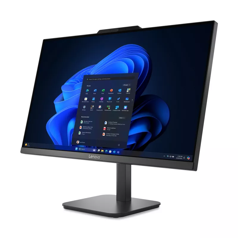 Lenovo V100 Intel® N N100 60.5 cm (23.8 colio) 1920 x 1080 pikselių All-in-One kompiuteris 8 GB DDR4-SDRAM 256 GB SSD Windows 11 Pro Wi-Fi 6 (802.11ax) Juoda