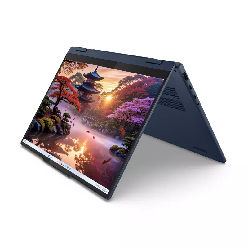 Lenovo IdeaPad 5 2-in-1 14AKP10 Copilot+ PC AMD Ryzen™ AI 7 350 Hibridinis (2-in-1) 35,6 cm (14 colių) jutiklinis ekranas WUXGA 16 GB LPDDR5x-SDRAM 1 TB SSD Wi-Fi 7 (802.11be) Windows 11 Home Vokiška mėlyna
