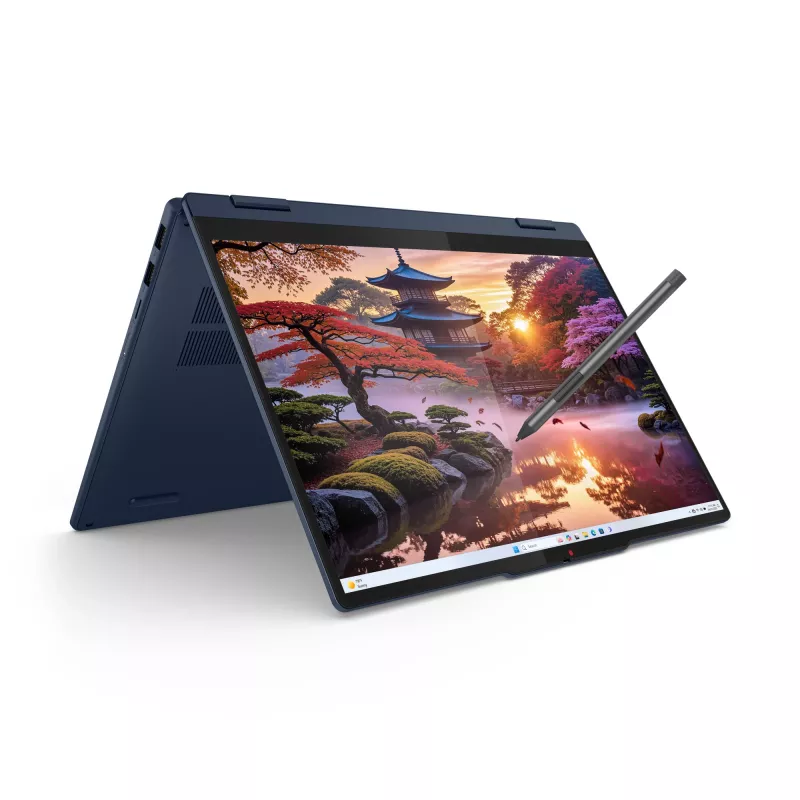Lenovo IdeaPad 5 2-in-1 14AKP10 Copilot+ PC AMD Ryzen™ AI 7 350 Hibridinis (2-in-1) 35,6 cm (14 colių) jutiklinis ekranas WUXGA 16 GB LPDDR5x-SDRAM 1 TB SSD Wi-Fi 7 (802.11be) Windows 11 Home Vokiška mėlyna