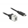 DeLOCK 86399 plokščias keystone modulis, juodas baltas, USB C