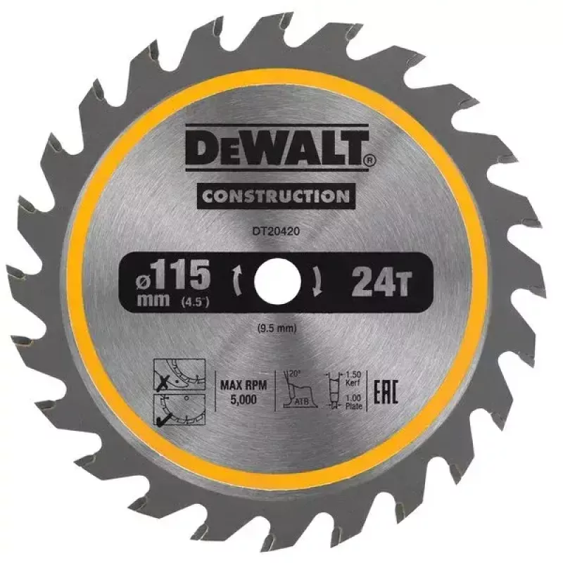 Diskinis pjūklo diskas DeWALT DT20420-QZ 11,5 cm medienai
