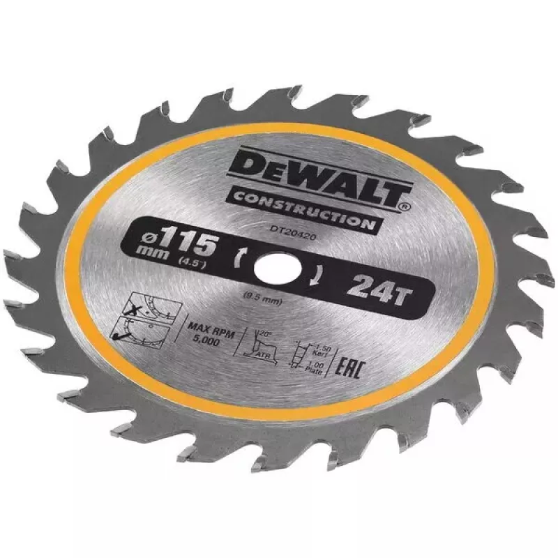Diskinis pjūklo diskas DeWALT DT20420-QZ 11,5 cm medienai