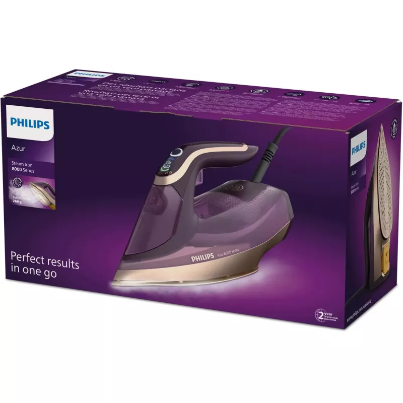 Garų lygintuvas Philips DST8040/30 – 3000 W, 0,35 l bakelis, SteamGlide Elite padas, vertikalus garinimas