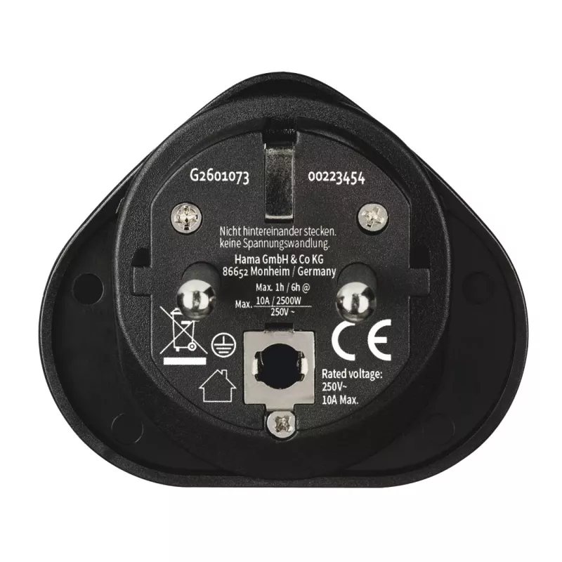 Hama 00223454 maitinimo kištuko adapteris, E/F tipo hibridinis, universalus, juodas
