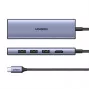 USB Type-C šakotuvas UGREEN 20956A su HDMI ir USB 3.0, 5 Gbps, 4K 3840x2160, sidabrinis