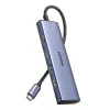 USB Type-C šakotuvas UGREEN 20956A su HDMI ir USB 3.0, 5 Gbps, 4K 3840x2160, sidabrinis