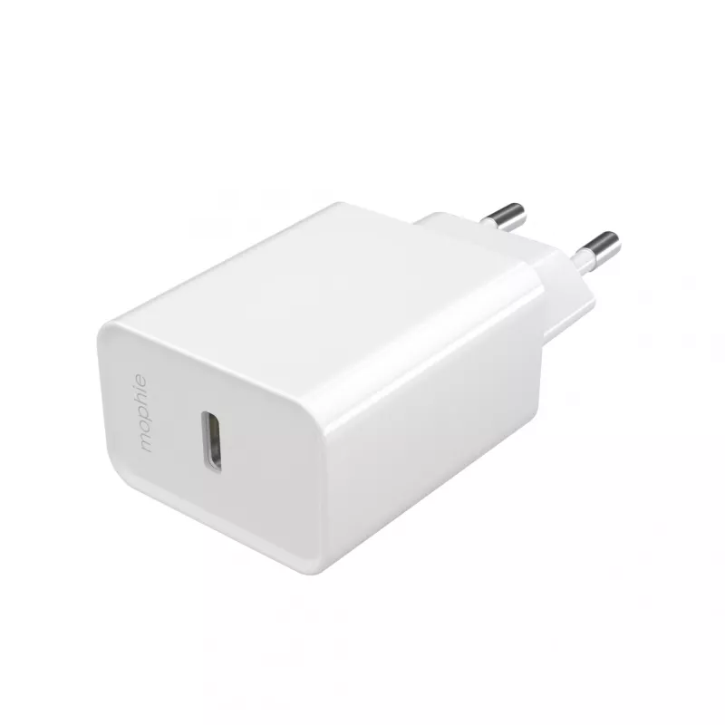 mophie essentials 20W USB-C PD sieninis adapteris universalus baltas kintamoji srovė greitas įkrovimas vidaus