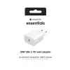 mophie essentials 20W USB-C PD sieninis adapteris universalus baltas kintamoji srovė greitas įkrovimas vidaus