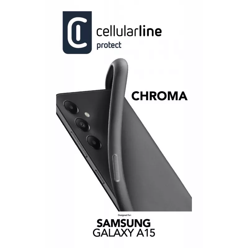 Cellularline Chroma - Galaxy A15 Spalvingas minkštos gumos dėklas, Dėklas, Samsung, A15 5G, 16,5 cm (6,5 colio), Juoda