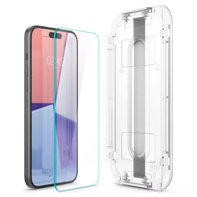 Spigen iPhone 15 Glas.tR EZ Fit ekrano apsauga grūdintas stiklas permatomas
