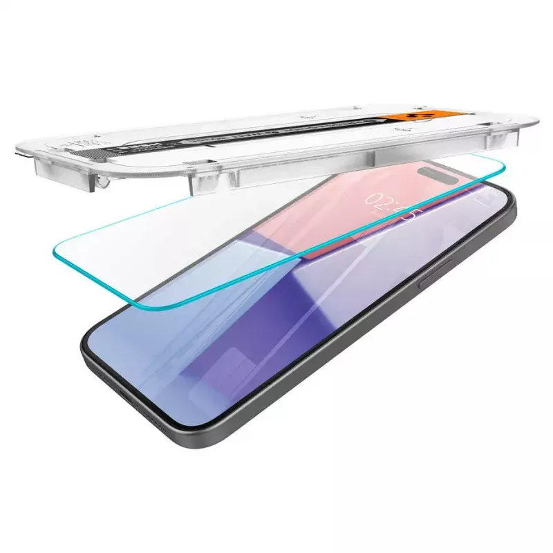 Spigen iPhone 15 Glas.tR EZ Fit ekrano apsauga grūdintas stiklas permatomas