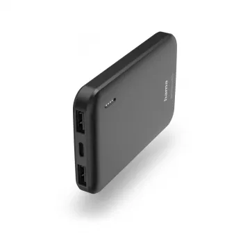 Hama Pocket 5 išorinė baterija, 5000 mAh, išėjimai: 2x USB-A, antracito