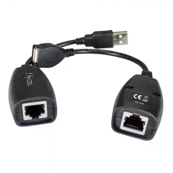 Techly IUSB-EXTENDTY5 kabelio jungčių adapteris USB RJ-45 juodas