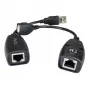Techly IUSB-EXTENDTY5 kabelio jungčių adapteris USB RJ-45 juodas