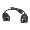 Techly IUSB-EXTENDTY5 kabelio jungčių adapteris USB RJ-45 juodas