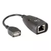 Techly IUSB-EXTENDTY5 kabelio jungčių adapteris USB RJ-45 juodas