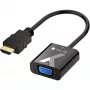Techly kabelio adapteris keitiklis HDMI į VGA juodas 0,1 m 1920x1200 60 Hz