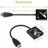 Techly kabelio adapteris keitiklis HDMI į VGA juodas 0,1 m 1920x1200 60 Hz