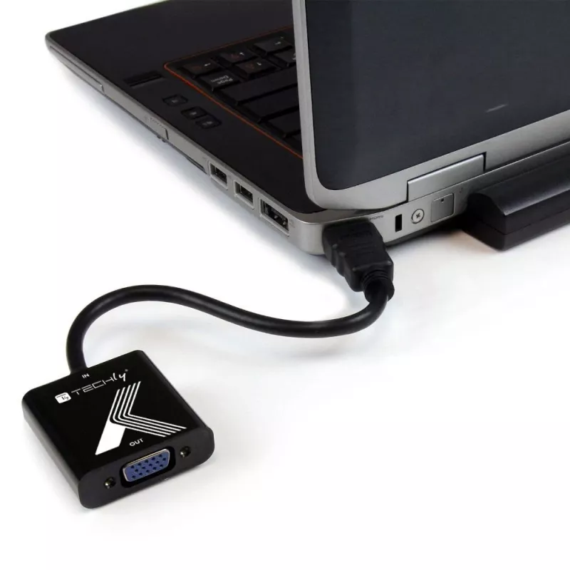 Techly kabelio adapteris keitiklis HDMI į VGA juodas 0,1 m 1920x1200 60 Hz